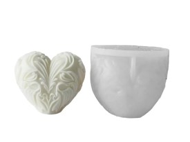 Molde silicona corazon con relieve 